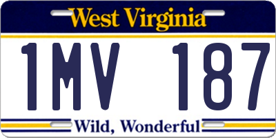 WV license plate 1MV187