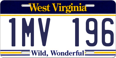 WV license plate 1MV196