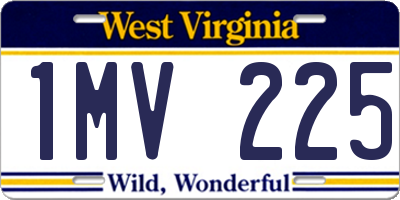 WV license plate 1MV225