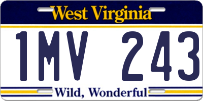 WV license plate 1MV243