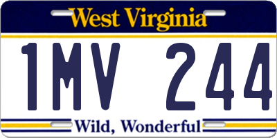 WV license plate 1MV244