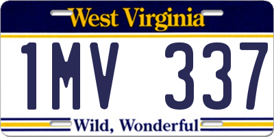 WV license plate 1MV337