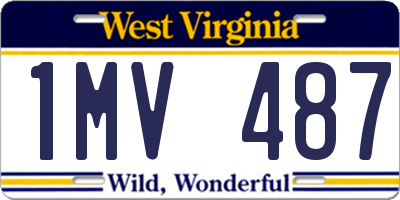 WV license plate 1MV487