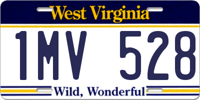 WV license plate 1MV528