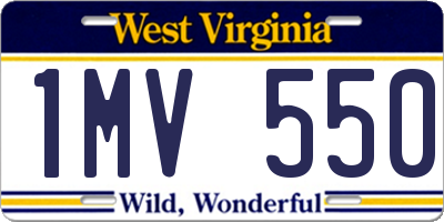 WV license plate 1MV550