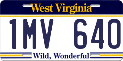 WV license plate 1MV640