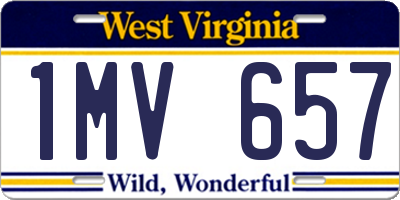 WV license plate 1MV657