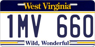 WV license plate 1MV660