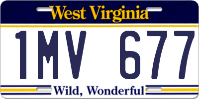 WV license plate 1MV677