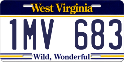 WV license plate 1MV683
