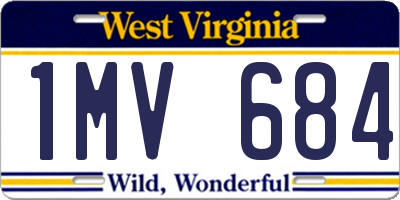 WV license plate 1MV684