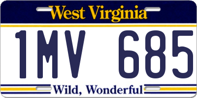 WV license plate 1MV685