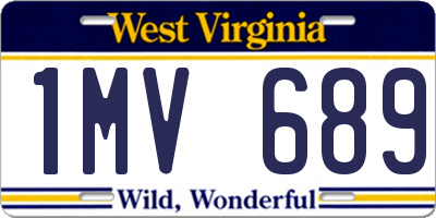 WV license plate 1MV689