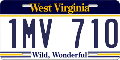 WV license plate 1MV710