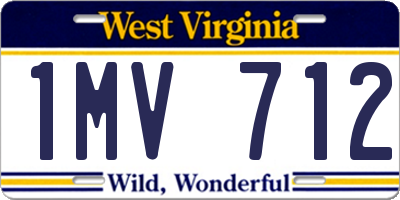 WV license plate 1MV712
