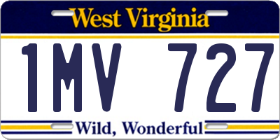 WV license plate 1MV727