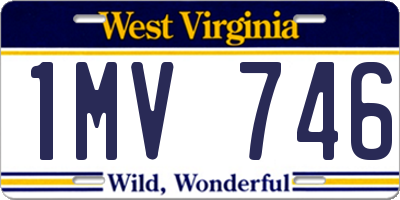 WV license plate 1MV746