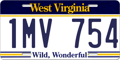 WV license plate 1MV754