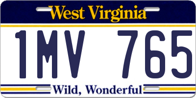 WV license plate 1MV765