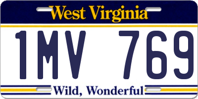WV license plate 1MV769