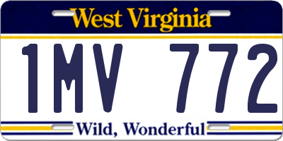 WV license plate 1MV772