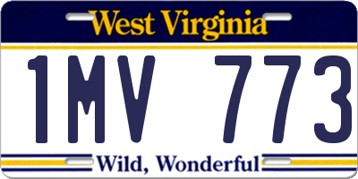 WV license plate 1MV773