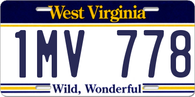 WV license plate 1MV778