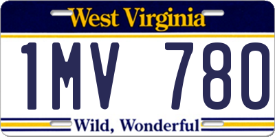 WV license plate 1MV780