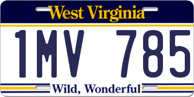 WV license plate 1MV785