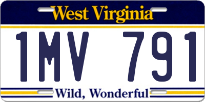 WV license plate 1MV791
