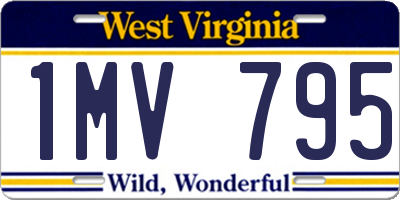 WV license plate 1MV795