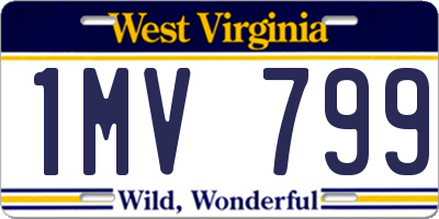 WV license plate 1MV799