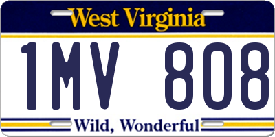 WV license plate 1MV808