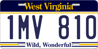 WV license plate 1MV810