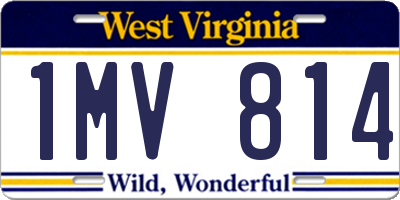 WV license plate 1MV814