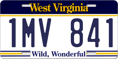WV license plate 1MV841