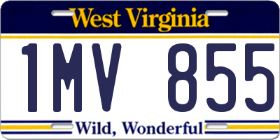 WV license plate 1MV855