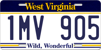 WV license plate 1MV905