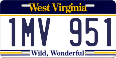 WV license plate 1MV951