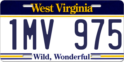 WV license plate 1MV975