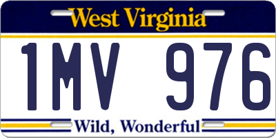 WV license plate 1MV976