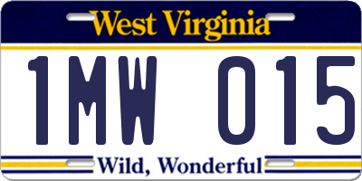 WV license plate 1MW015
