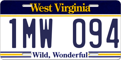 WV license plate 1MW094