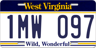 WV license plate 1MW097