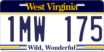WV license plate 1MW175