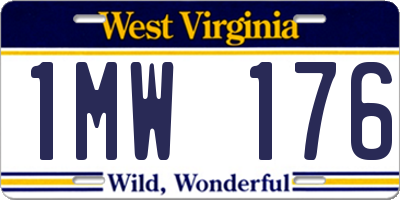 WV license plate 1MW176