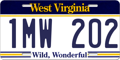 WV license plate 1MW202