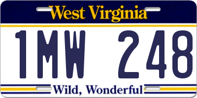 WV license plate 1MW248