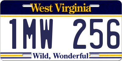 WV license plate 1MW256