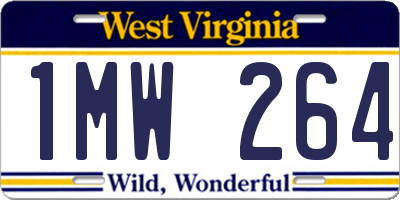 WV license plate 1MW264